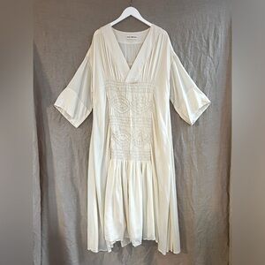 Mara Hoffman Rouched Cream oversized dress